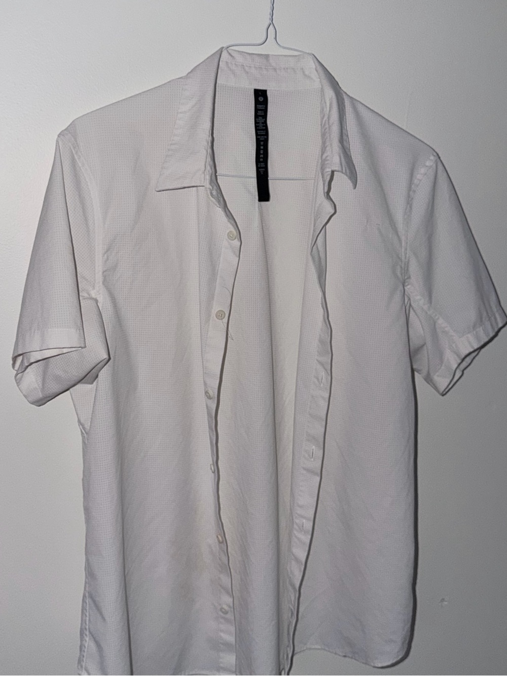 Lululemon Airing Easy Short Sleeve Button-Up Shirt White Size L